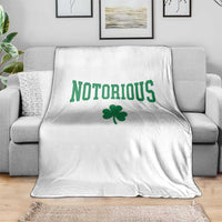 Irish Pride Boxing Fighting Notorious Throw Blanket Retro Shamrock Varsity Irish Lucky Clover Graphic