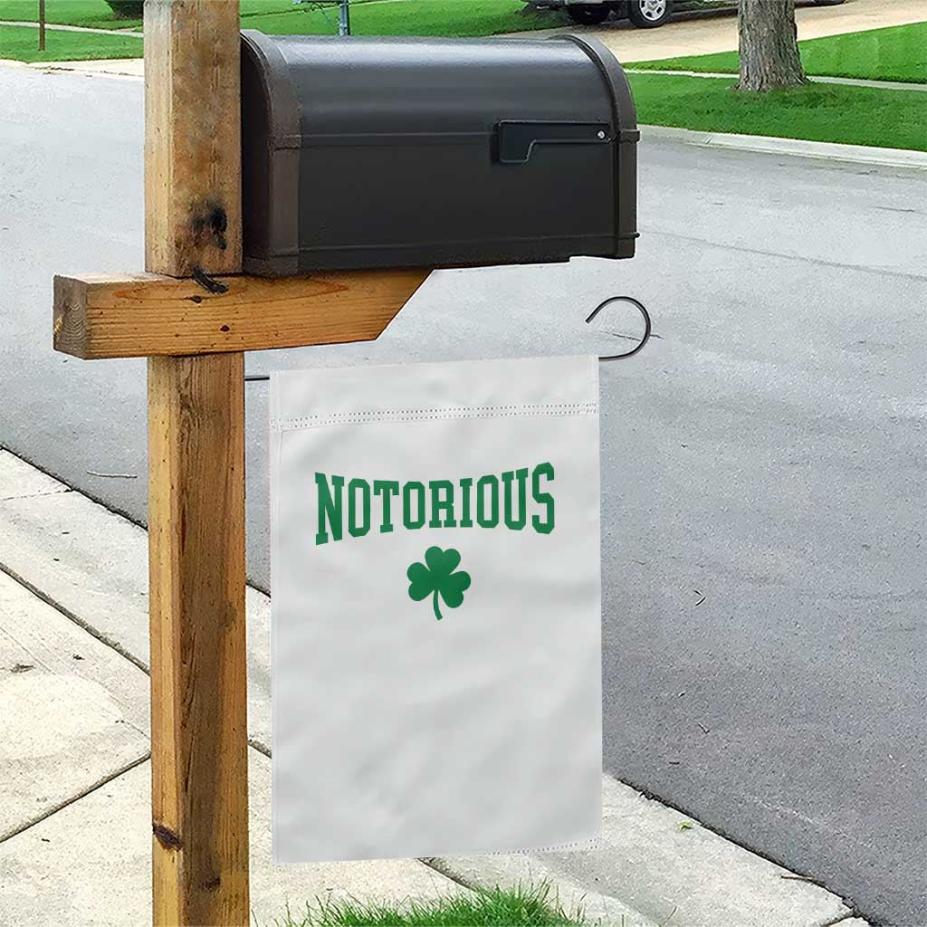 Irish Pride Boxing Fighting Notorious Garden Flag Retro Shamrock Varsity Irish Lucky Clover Graphic
