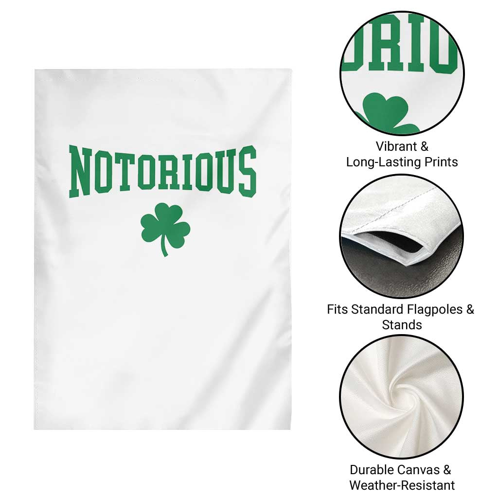 Irish Pride Boxing Fighting Notorious Garden Flag Retro Shamrock Varsity Irish Lucky Clover Graphic