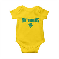 Irish Pride Boxing Fighting Notorious Baby Onesie Retro Shamrock Varsity Irish Lucky Clover Graphic