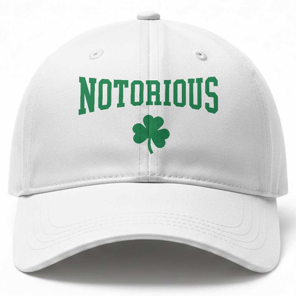 Irish Pride Boxing Fighting Notorious Baseball Cap Retro Shamrock Varsity Irish Lucky Clover Graphic