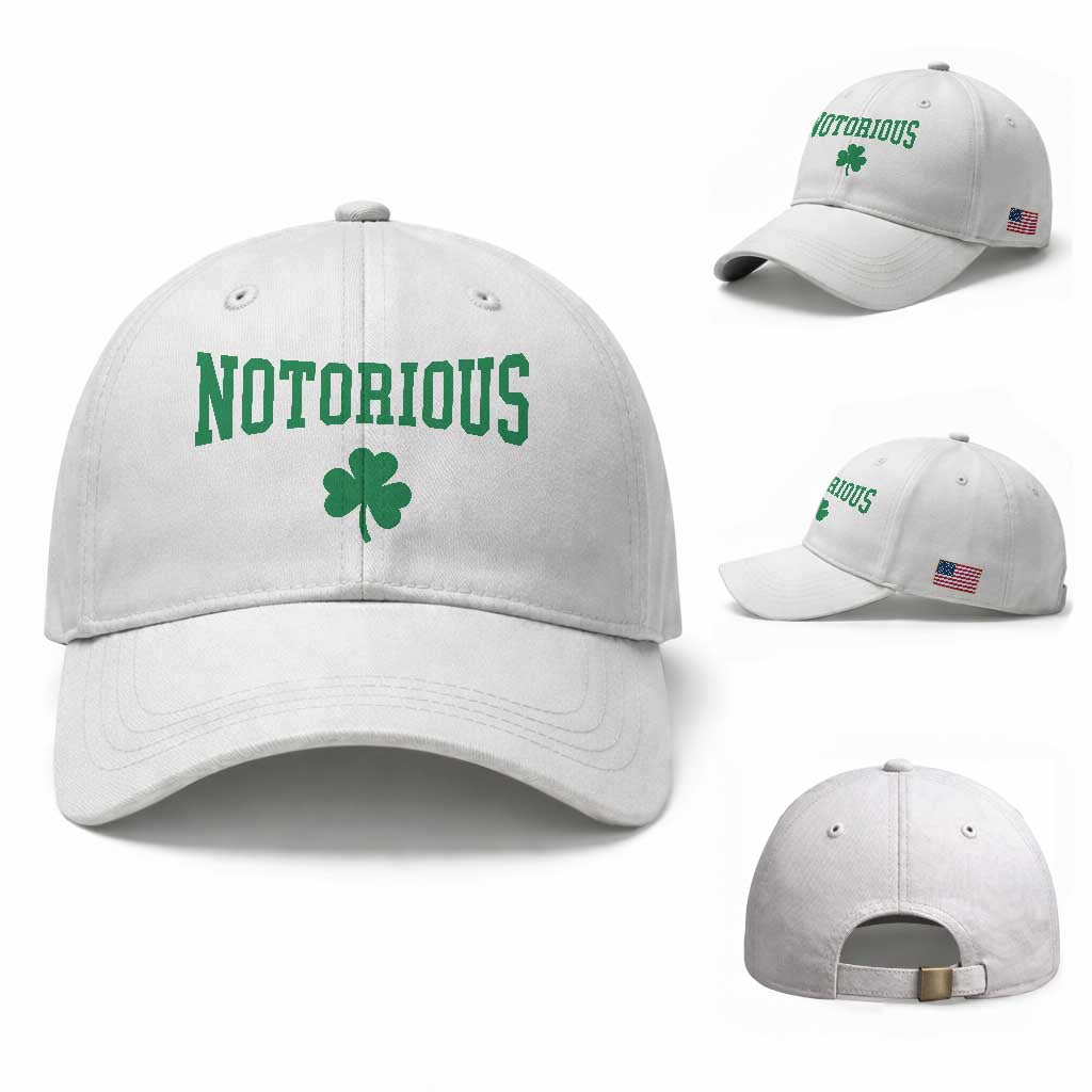 Irish Pride Boxing Fighting Notorious Baseball Cap Retro Shamrock Varsity Irish Lucky Clover Graphic