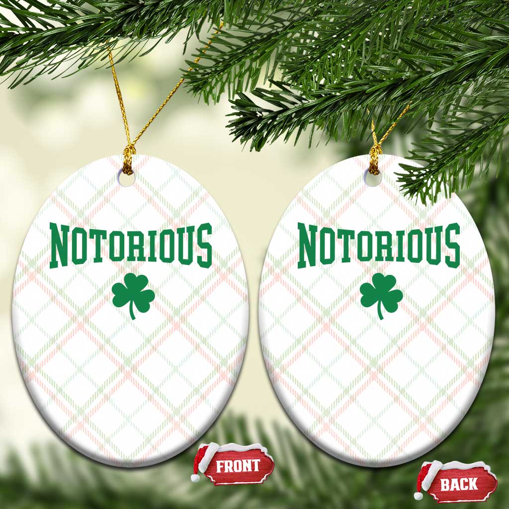 Irish Pride Boxing Fighting Notorious Ceramic Ornament Retro Shamrock Varsity Irish Lucky Clover Graphic