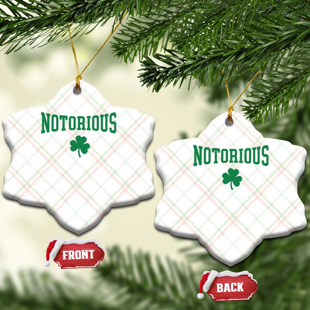 Irish Pride Boxing Fighting Notorious Ceramic Ornament Retro Shamrock Varsity Irish Lucky Clover Graphic