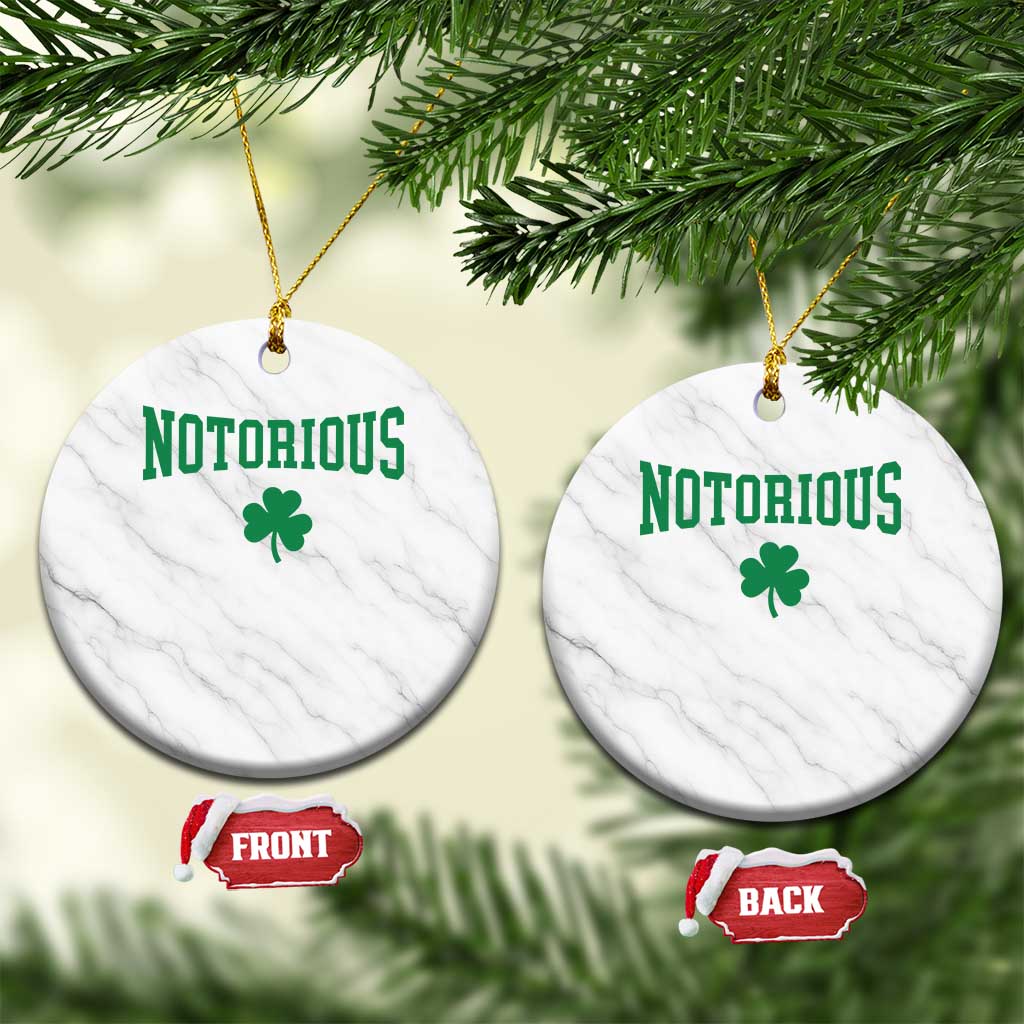 Irish Pride Boxing Fighting Notorious Ceramic Ornament Retro Shamrock Varsity Irish Lucky Clover Graphic