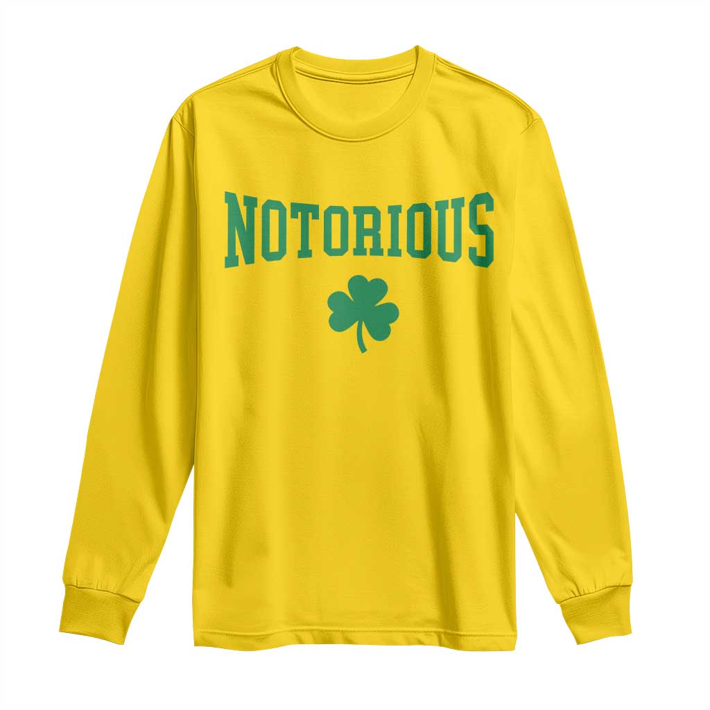 Irish Pride Boxing Fighting Notorious Long Sleeve Shirt Retro Shamrock Varsity Irish Lucky Clover Graphic