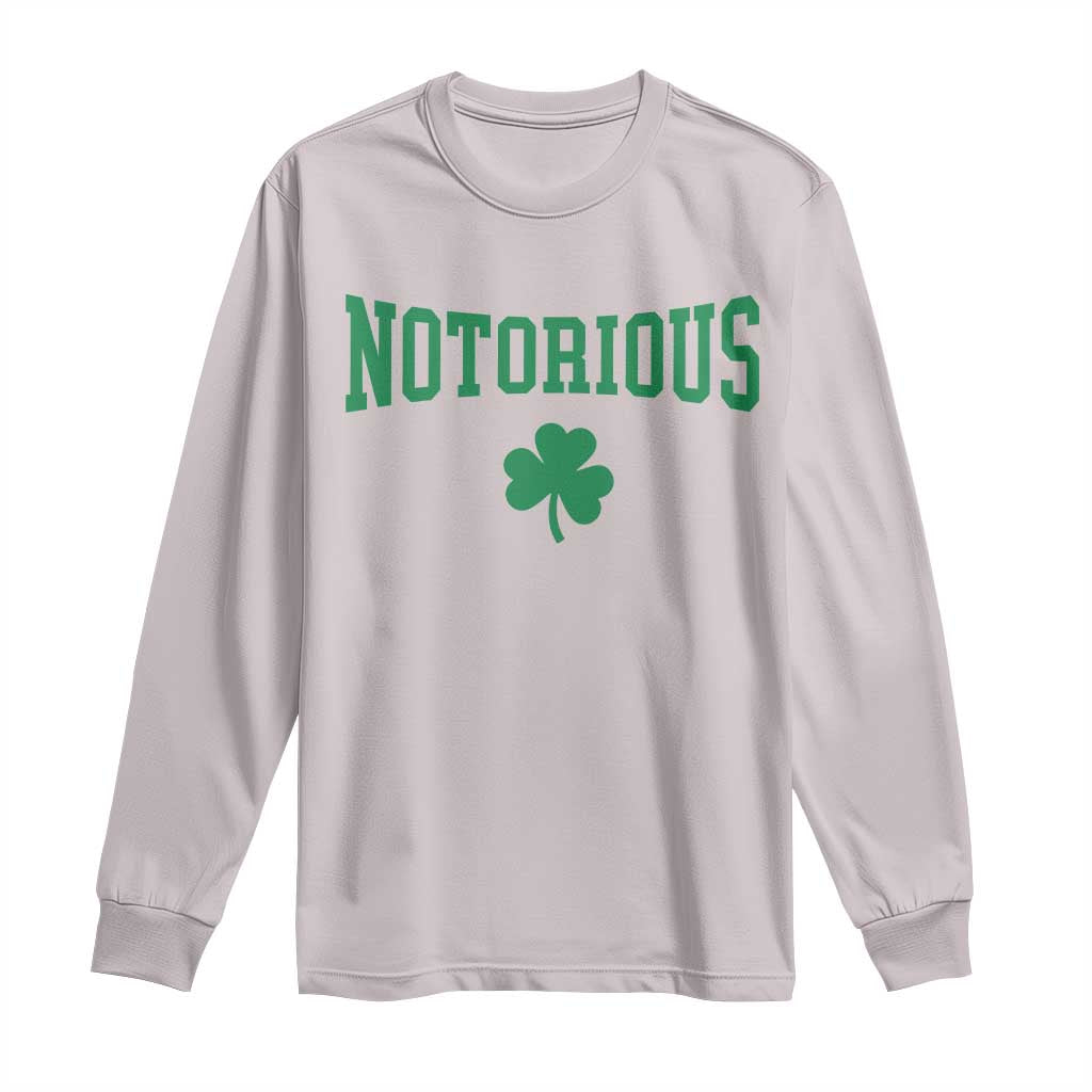 Irish Pride Boxing Fighting Notorious Long Sleeve Shirt Retro Shamrock Varsity Irish Lucky Clover Graphic