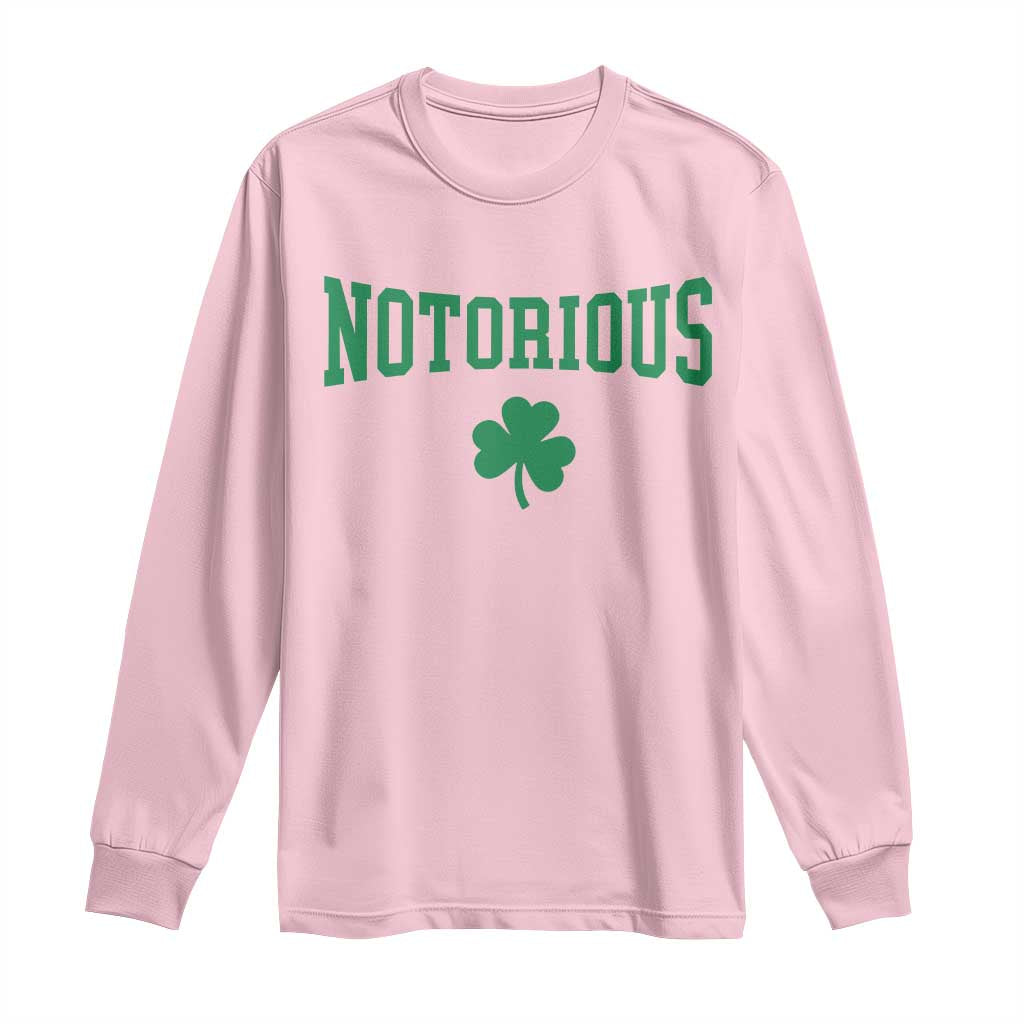 Irish Pride Boxing Fighting Notorious Long Sleeve Shirt Retro Shamrock Varsity Irish Lucky Clover Graphic