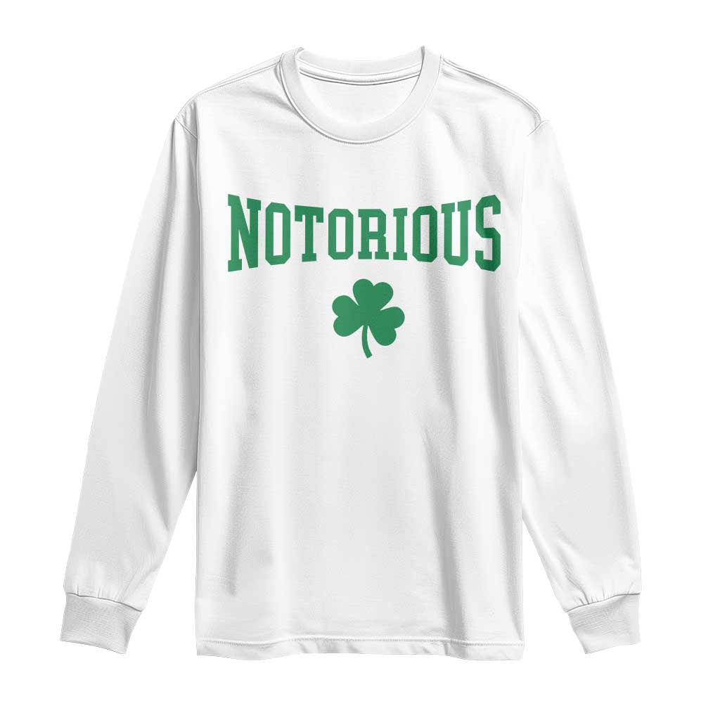 Irish Pride Boxing Fighting Notorious Long Sleeve Shirt Retro Shamrock Varsity Irish Lucky Clover Graphic