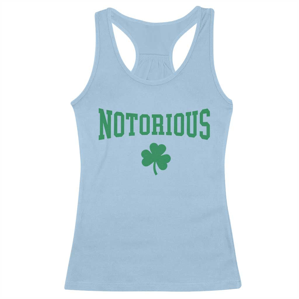 Irish Pride Boxing Fighting Notorious Racerback Tank Top Retro Shamrock Varsity Irish Lucky Clover Graphic
