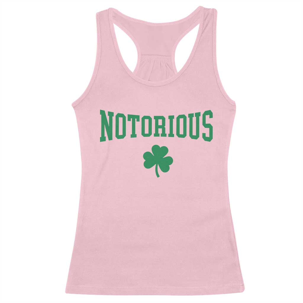 Irish Pride Boxing Fighting Notorious Racerback Tank Top Retro Shamrock Varsity Irish Lucky Clover Graphic