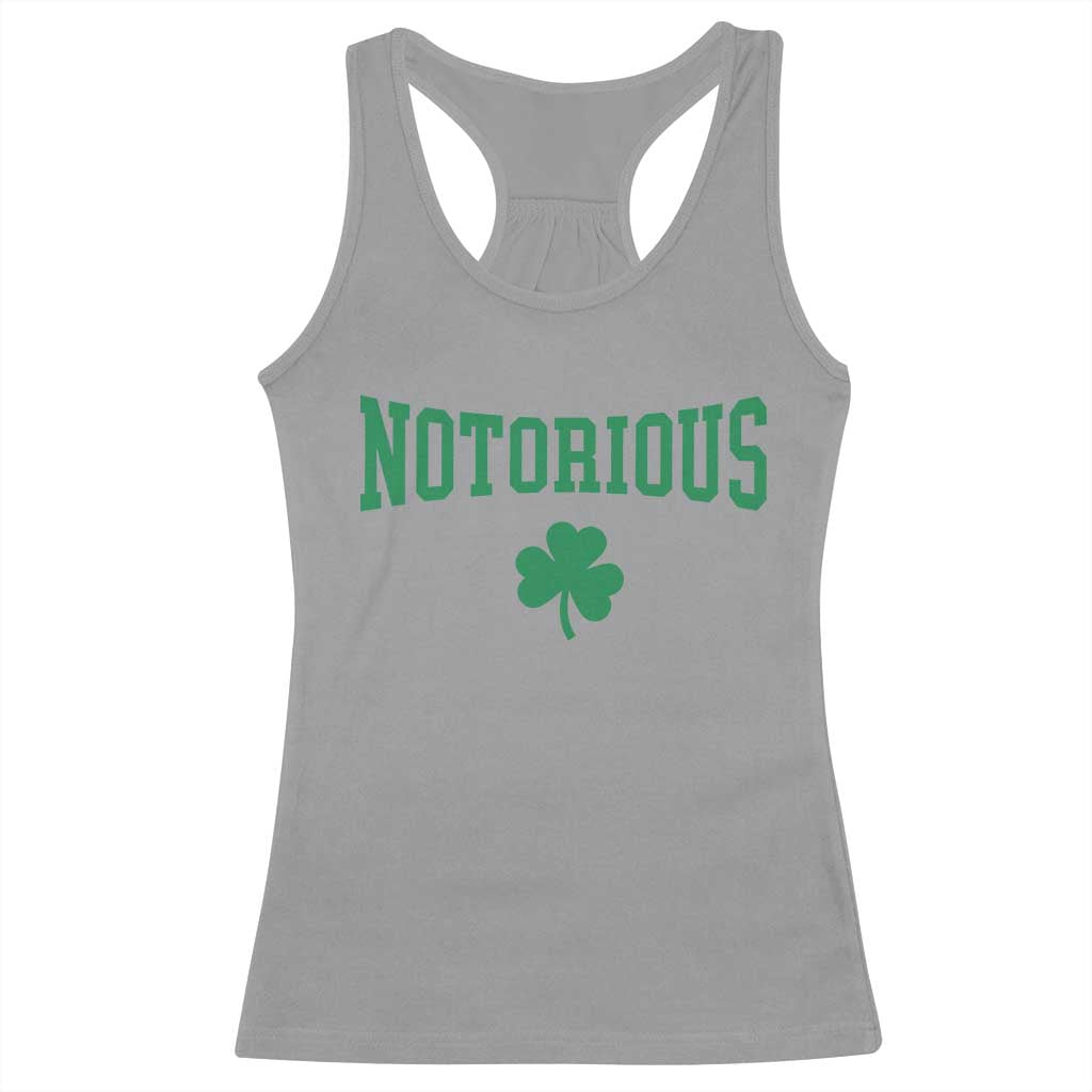 Irish Pride Boxing Fighting Notorious Racerback Tank Top Retro Shamrock Varsity Irish Lucky Clover Graphic