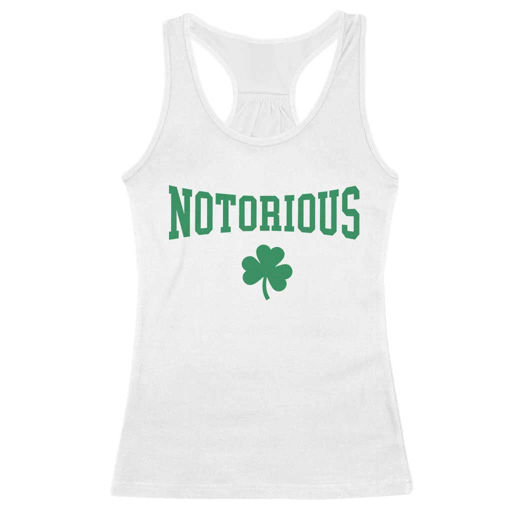 Irish Pride Boxing Fighting Notorious Racerback Tank Top Retro Shamrock Varsity Irish Lucky Clover Graphic