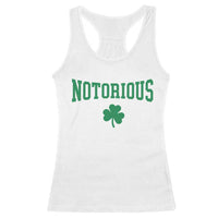 Irish Pride Boxing Fighting Notorious Racerback Tank Top Retro Shamrock Varsity Irish Lucky Clover Graphic