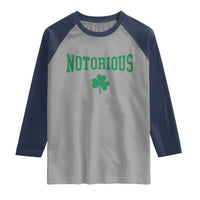 Irish Pride Boxing Fighting Notorious Raglan Shirt Retro Shamrock Varsity Irish Lucky Clover Graphic