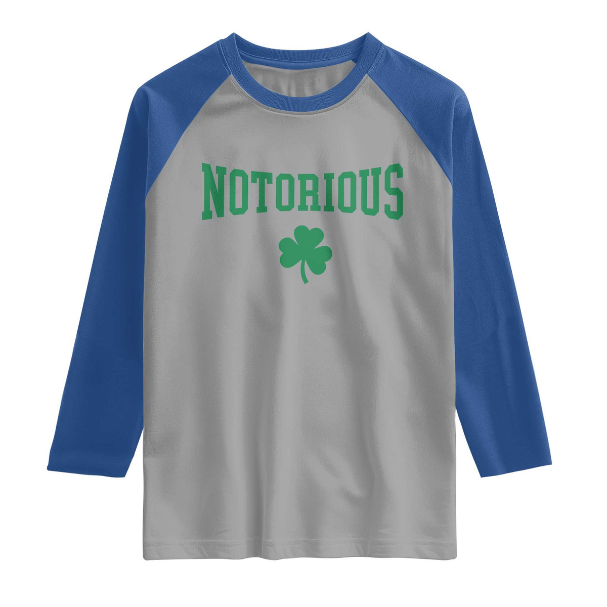 Irish Pride Boxing Fighting Notorious Raglan Shirt Retro Shamrock Varsity Irish Lucky Clover Graphic
