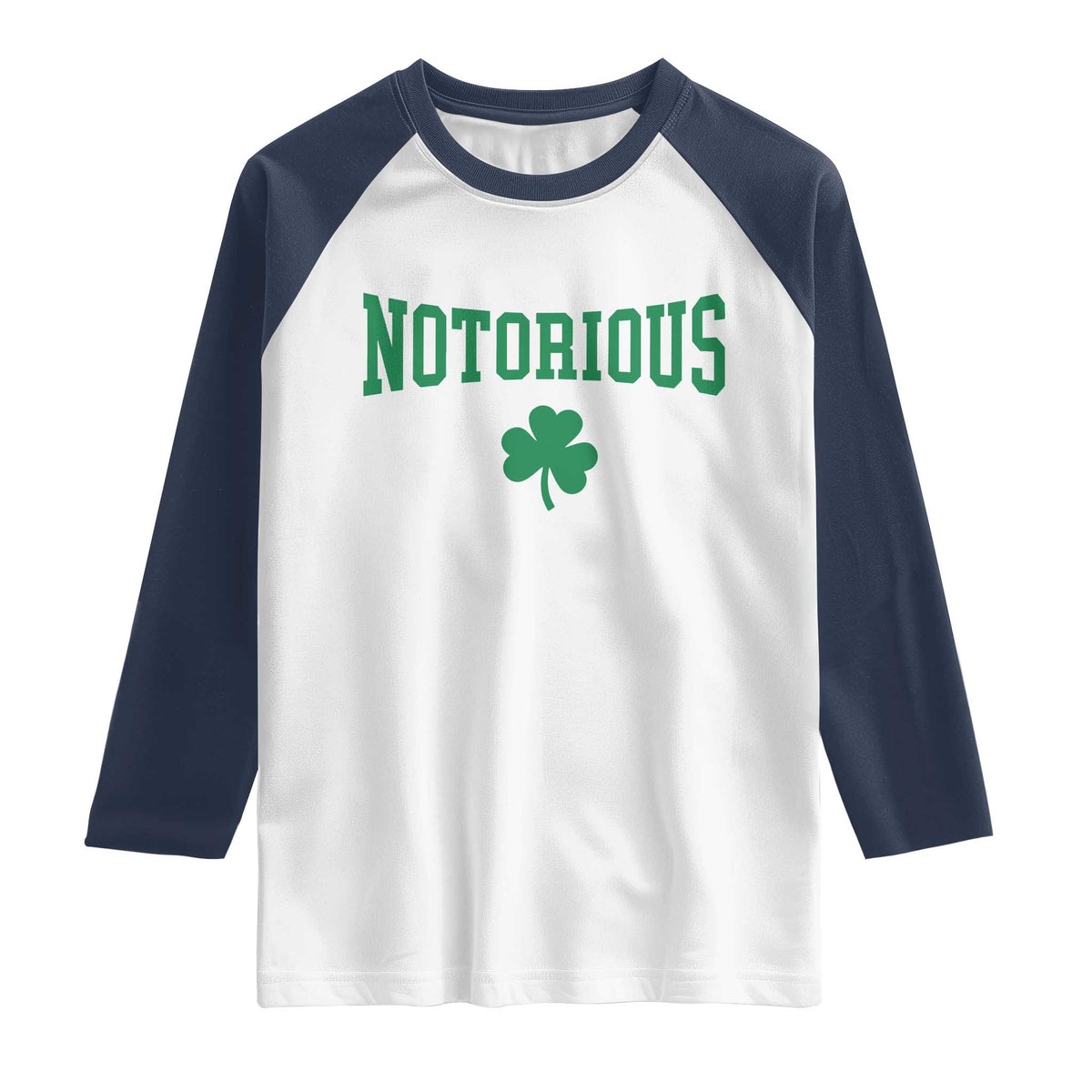 Irish Pride Boxing Fighting Notorious Raglan Shirt Retro Shamrock Varsity Irish Lucky Clover Graphic