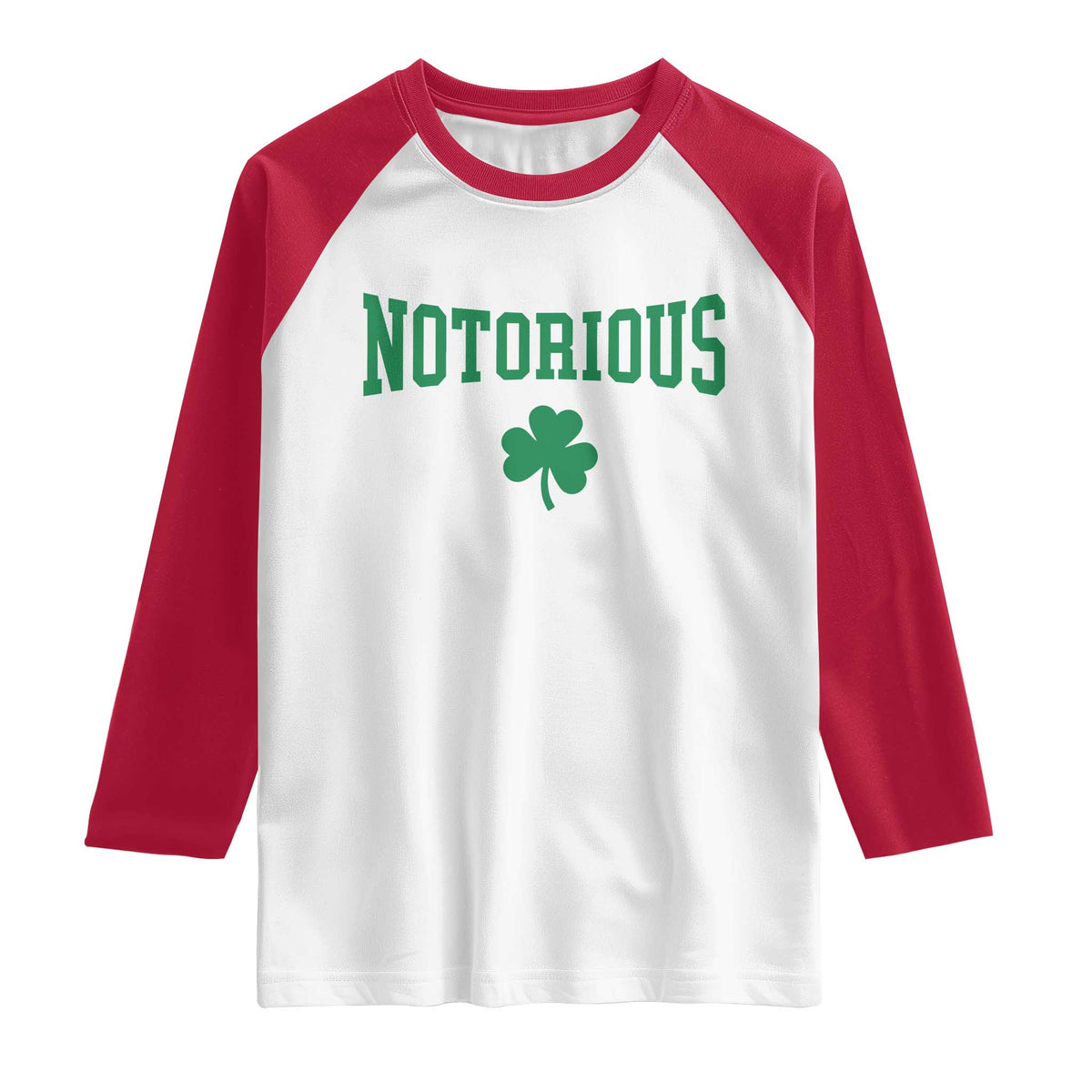 Irish Pride Boxing Fighting Notorious Raglan Shirt Retro Shamrock Varsity Irish Lucky Clover Graphic
