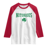 Irish Pride Boxing Fighting Notorious Raglan Shirt Retro Shamrock Varsity Irish Lucky Clover Graphic