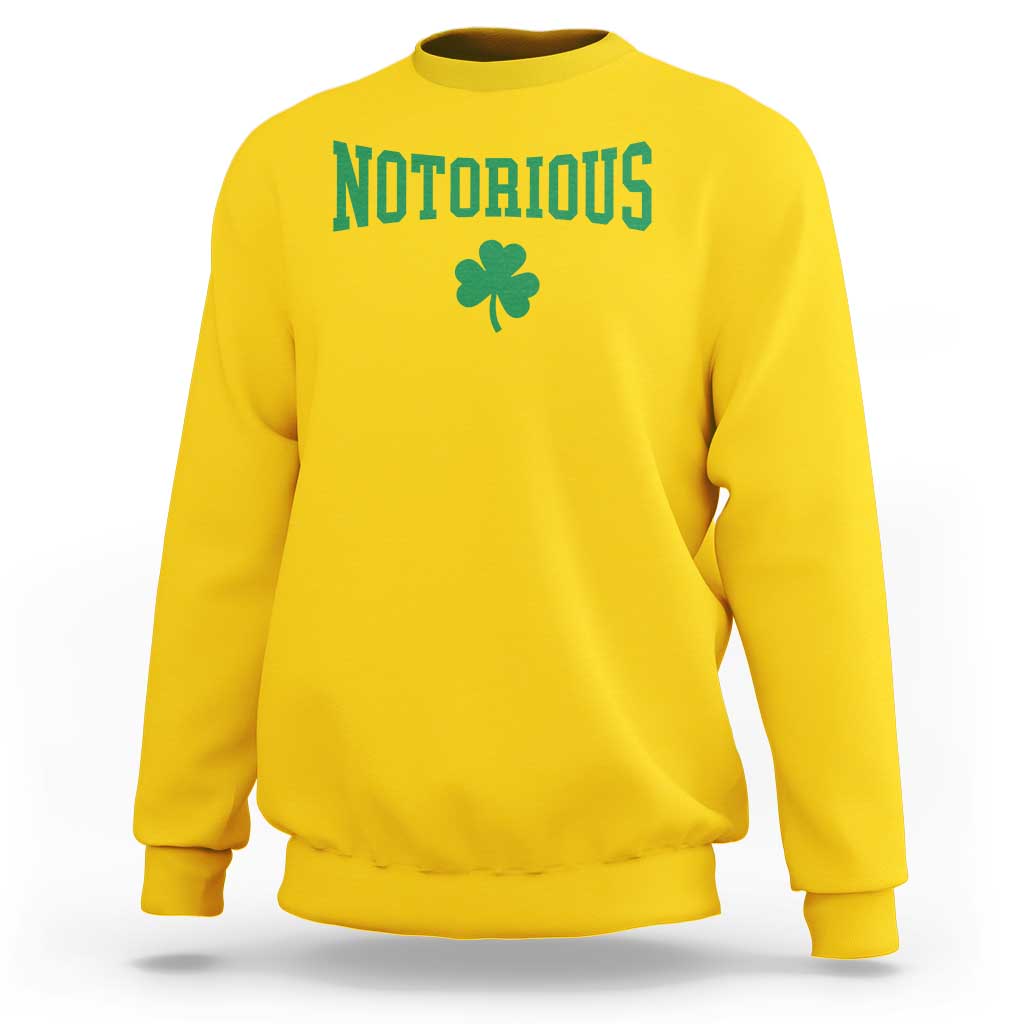 Irish Pride Boxing Fighting Notorious Sweatshirt Retro Shamrock Varsity Irish Lucky Clover Graphic