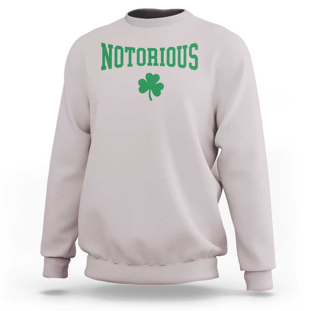 Irish Pride Boxing Fighting Notorious Sweatshirt Retro Shamrock Varsity Irish Lucky Clover Graphic