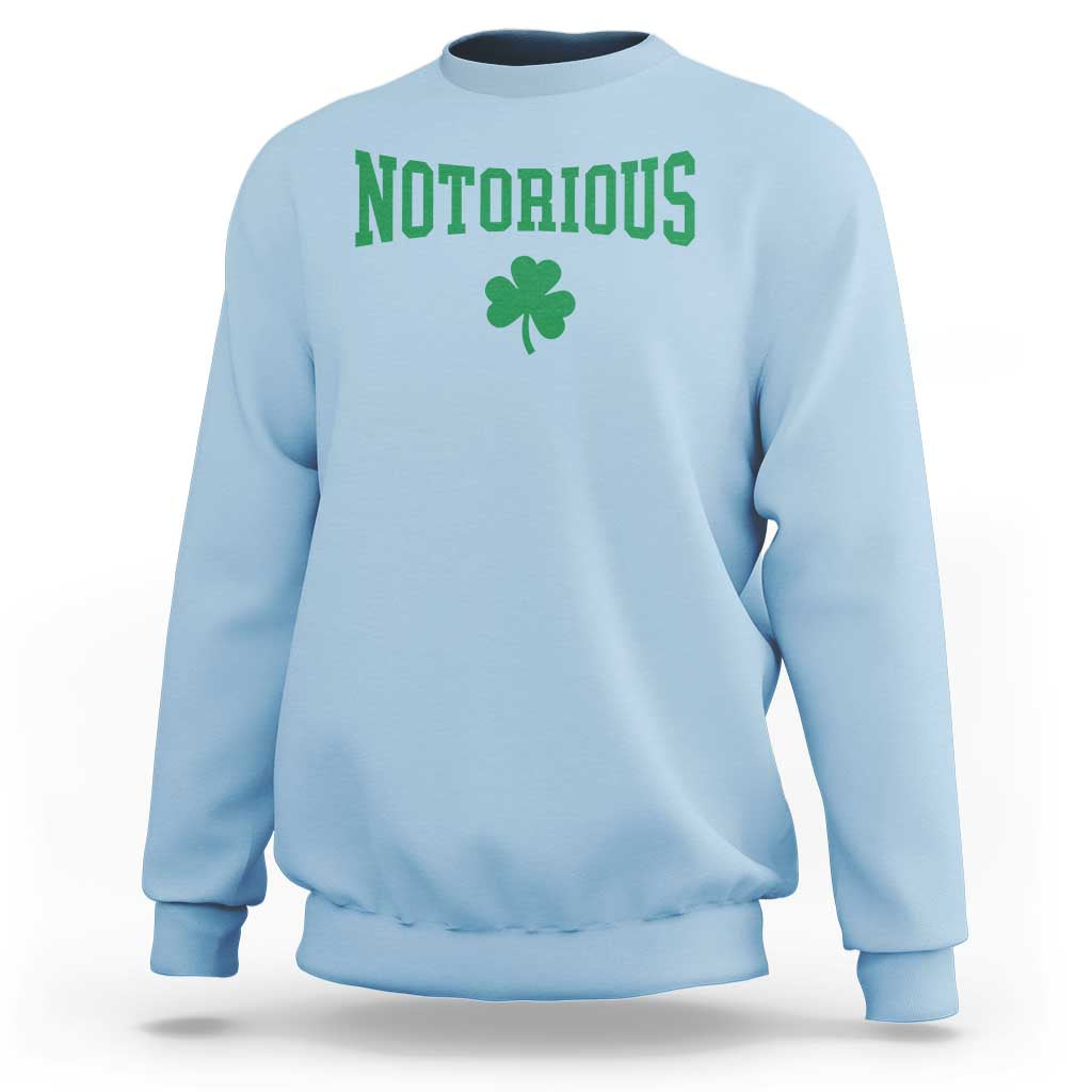 Irish Pride Boxing Fighting Notorious Sweatshirt Retro Shamrock Varsity Irish Lucky Clover Graphic