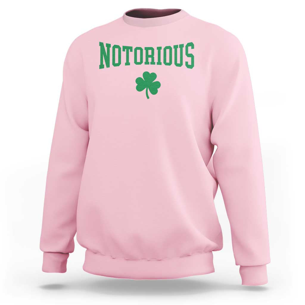 Irish Pride Boxing Fighting Notorious Sweatshirt Retro Shamrock Varsity Irish Lucky Clover Graphic