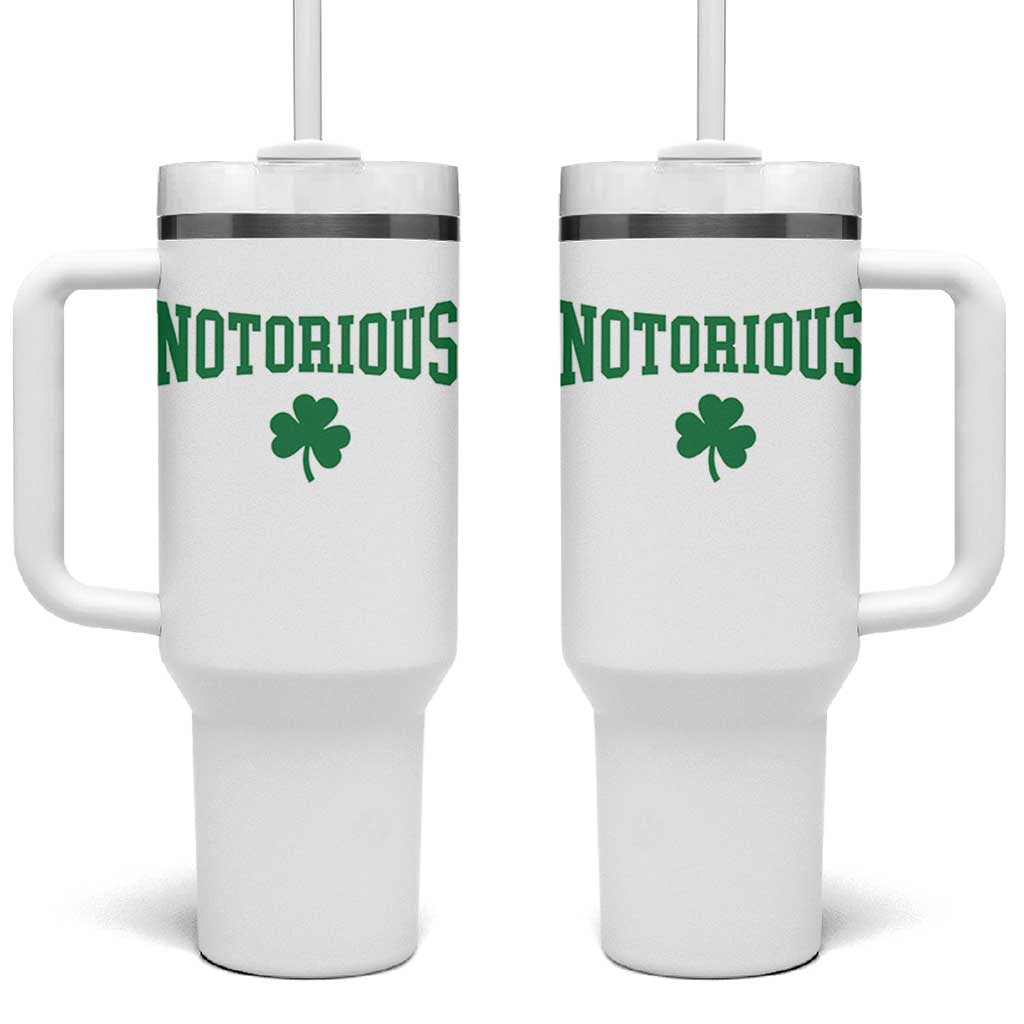 Irish Pride Boxing Fighting Notorious Tumbler With Handle Retro Shamrock Varsity Irish Lucky Clover Graphic