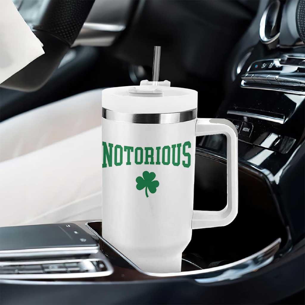 Irish Pride Boxing Fighting Notorious Tumbler With Handle Retro Shamrock Varsity Irish Lucky Clover Graphic