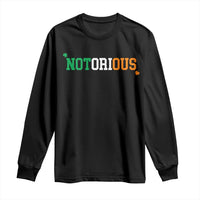 Irish Pride Boxing Fighting Notorious Long Sleeve Shirt Irish Flag Lucky Shamrock Graphic