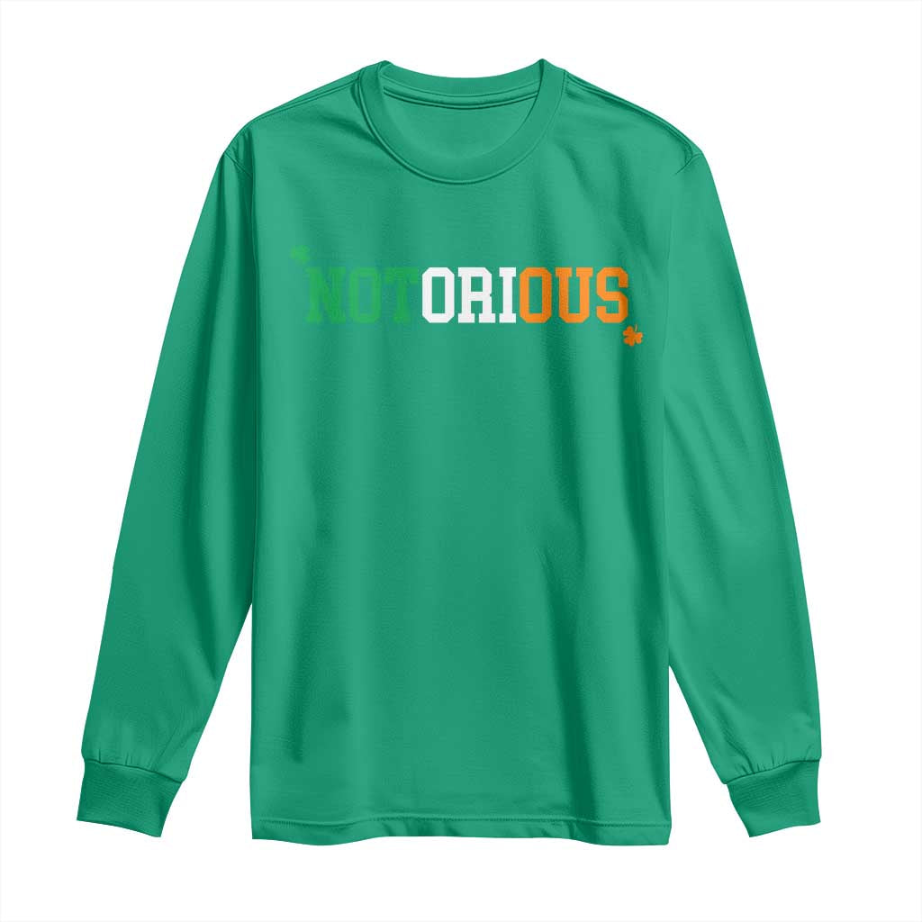 Irish Pride Boxing Fighting Notorious Long Sleeve Shirt Irish Flag Lucky Shamrock Graphic