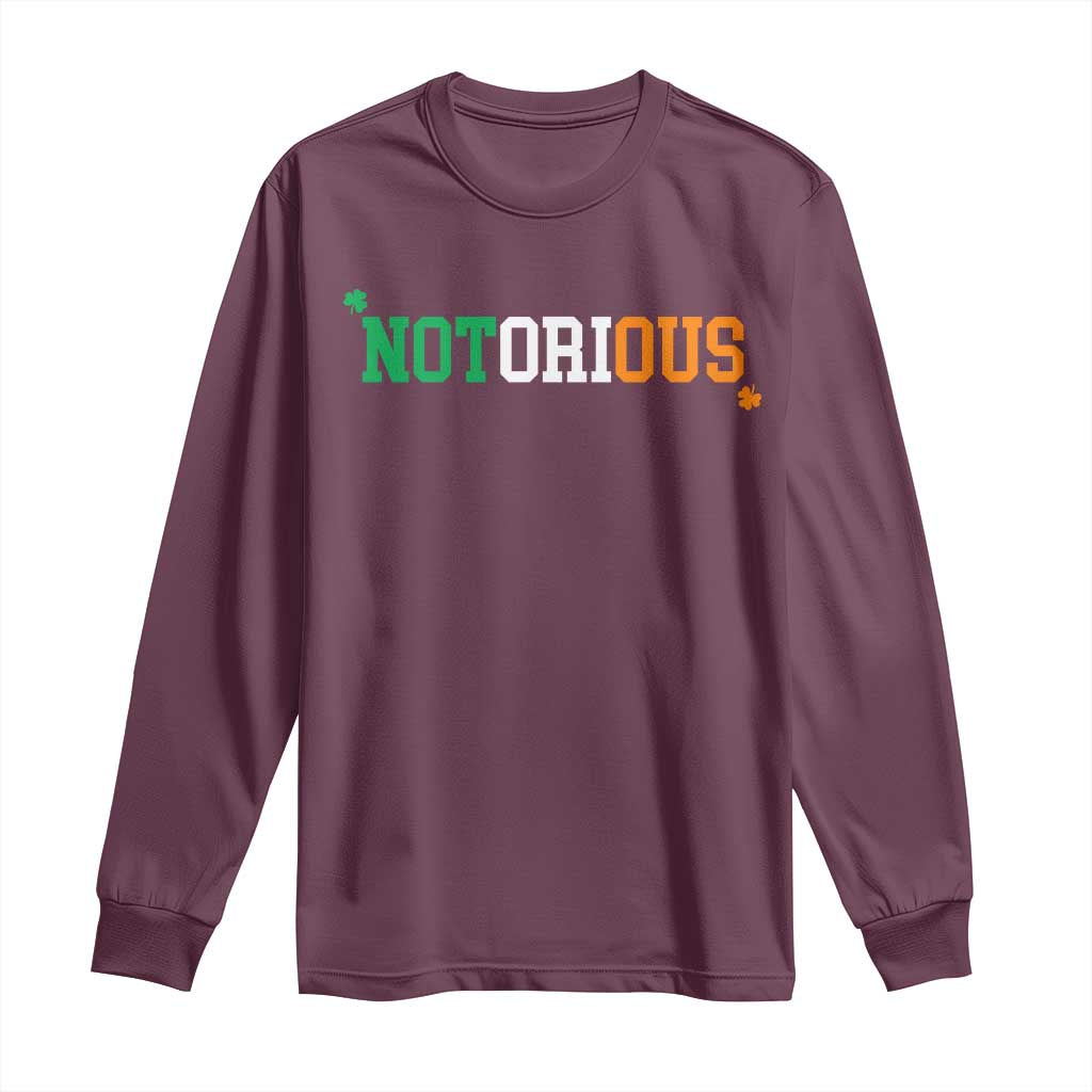 Irish Pride Boxing Fighting Notorious Long Sleeve Shirt Irish Flag Lucky Shamrock Graphic