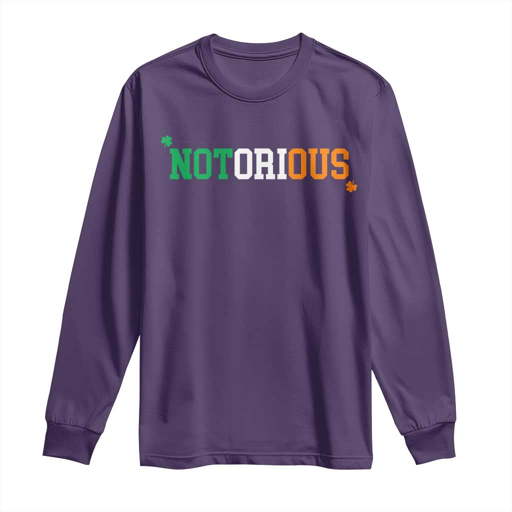 Irish Pride Boxing Fighting Notorious Long Sleeve Shirt Irish Flag Lucky Shamrock Graphic