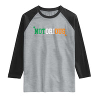 Irish Pride Boxing Fighting Notorious Raglan Shirt Irish Flag Lucky Shamrock Graphic