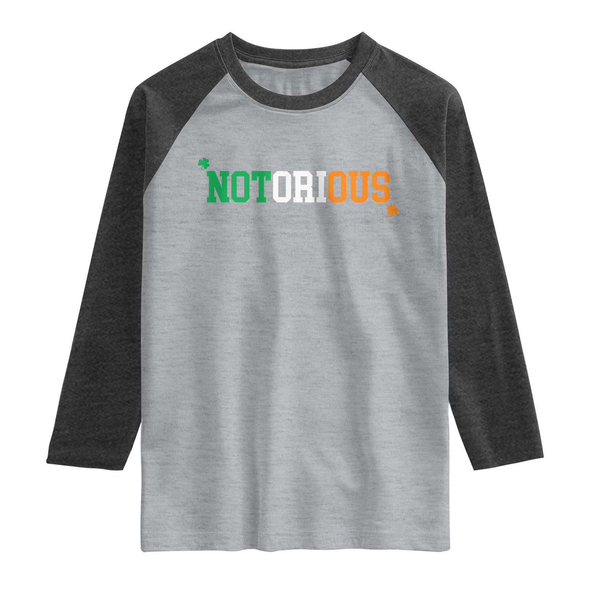 Irish Pride Boxing Fighting Notorious Raglan Shirt Irish Flag Lucky Shamrock Graphic