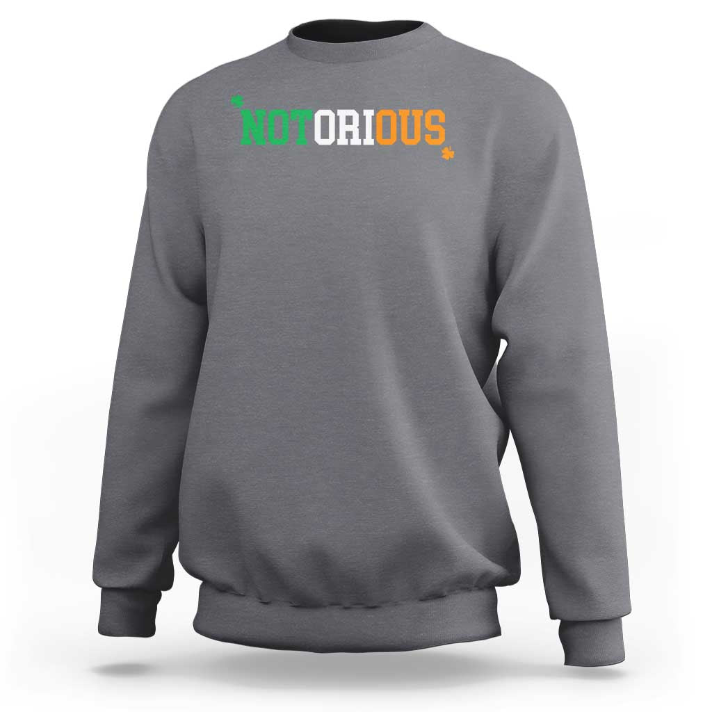 Irish Pride Boxing Fighting Notorious Sweatshirt Irish Flag Lucky Shamrock Graphic