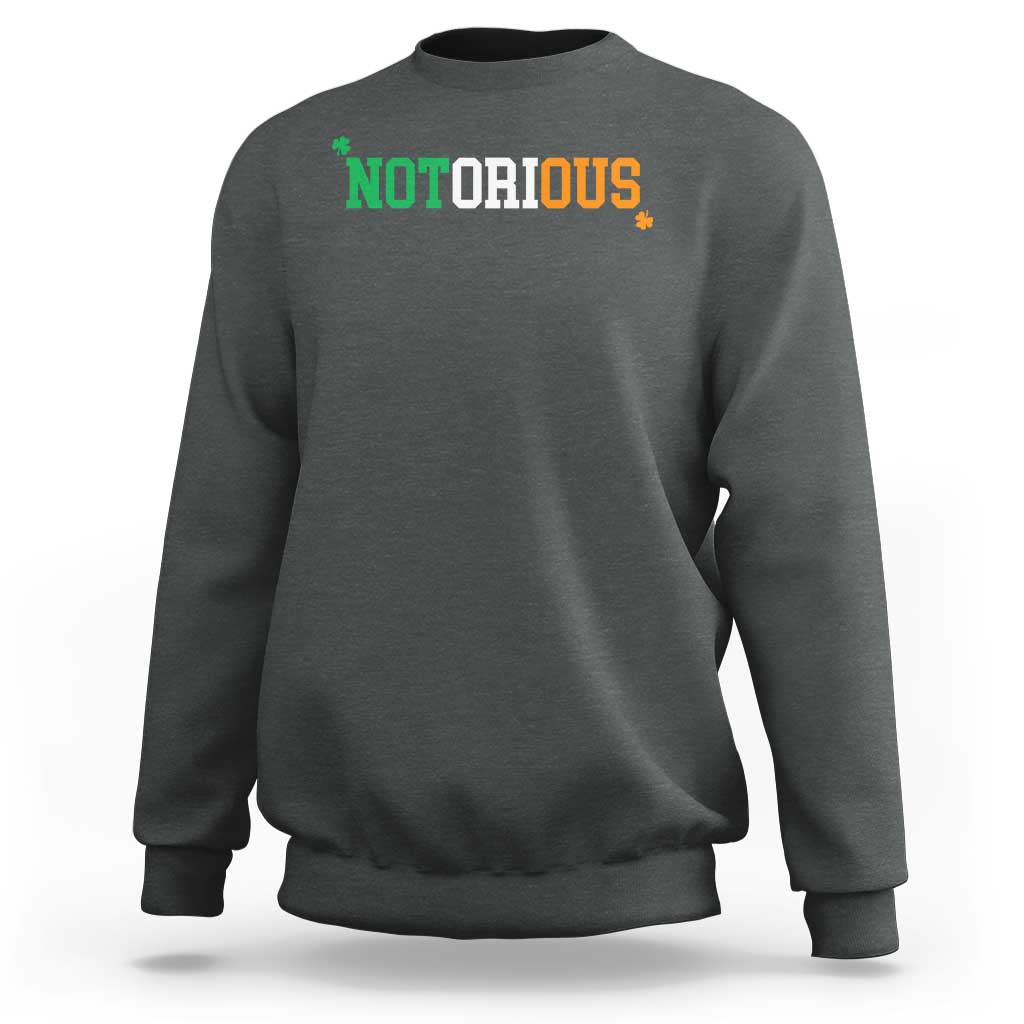 Irish Pride Boxing Fighting Notorious Sweatshirt Irish Flag Lucky Shamrock Graphic