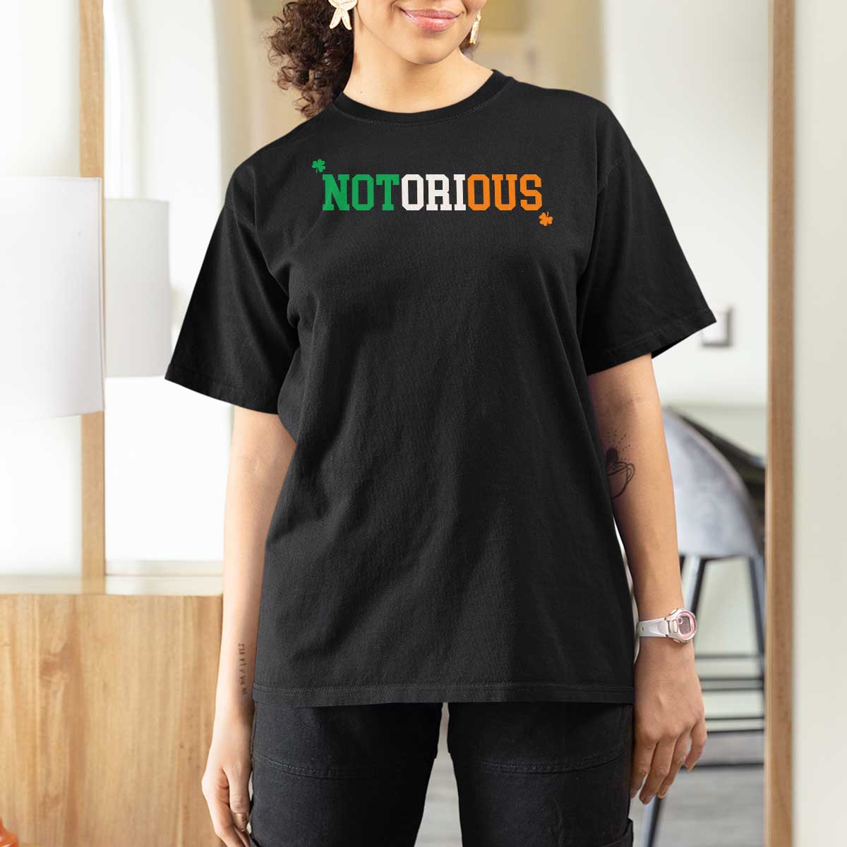 Irish Pride Boxing Fighting Notorious T Shirt For Women Irish Flag Lucky Shamrock Graphic