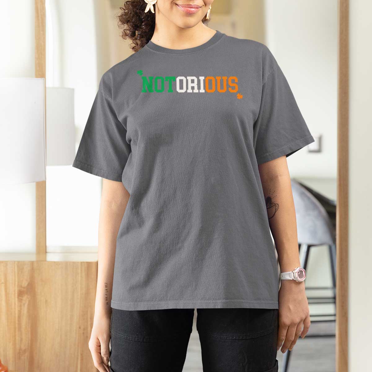 Irish Pride Boxing Fighting Notorious T Shirt For Women Irish Flag Lucky Shamrock Graphic