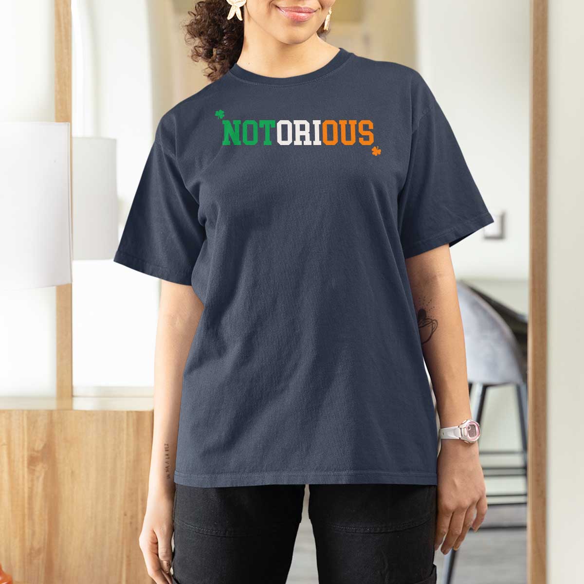 Irish Pride Boxing Fighting Notorious T Shirt For Women Irish Flag Lucky Shamrock Graphic