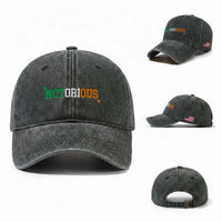 Irish Pride Boxing Fighting Notorious Washed Cotton Baseball Cap Irish Flag Lucky Shamrock Graphic