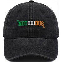 Irish Pride Boxing Fighting Notorious Washed Cotton Baseball Cap Irish Flag Lucky Shamrock Graphic