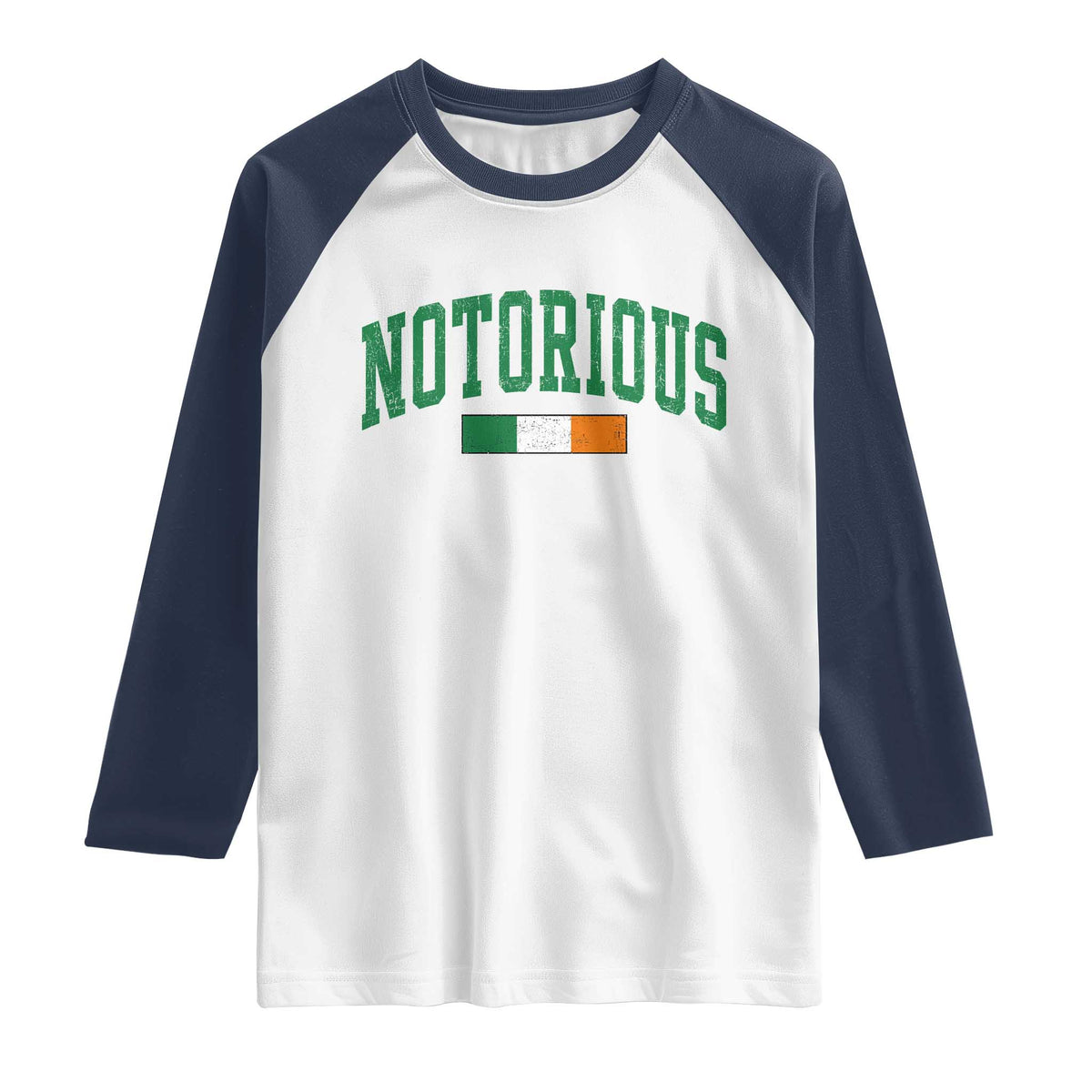 Vintage Irish Flag Notorious Raglan Shirt Boxing Fans