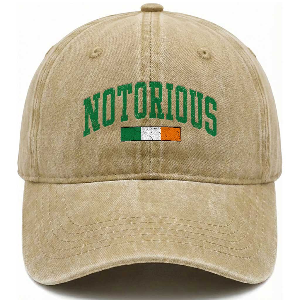 Vintage Irish Flag Notorious Washed Cotton Baseball Cap Boxing Fans