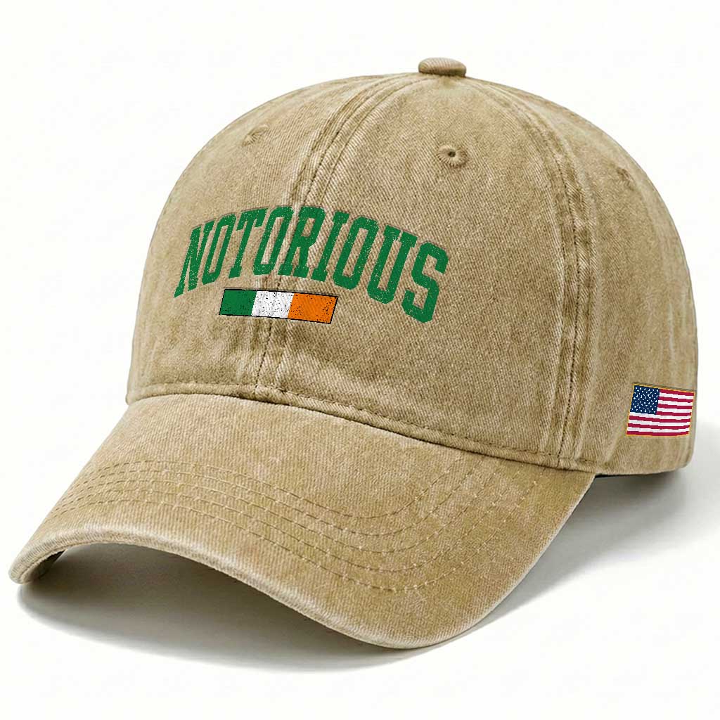 Vintage Irish Flag Notorious Washed Cotton Baseball Cap Boxing Fans