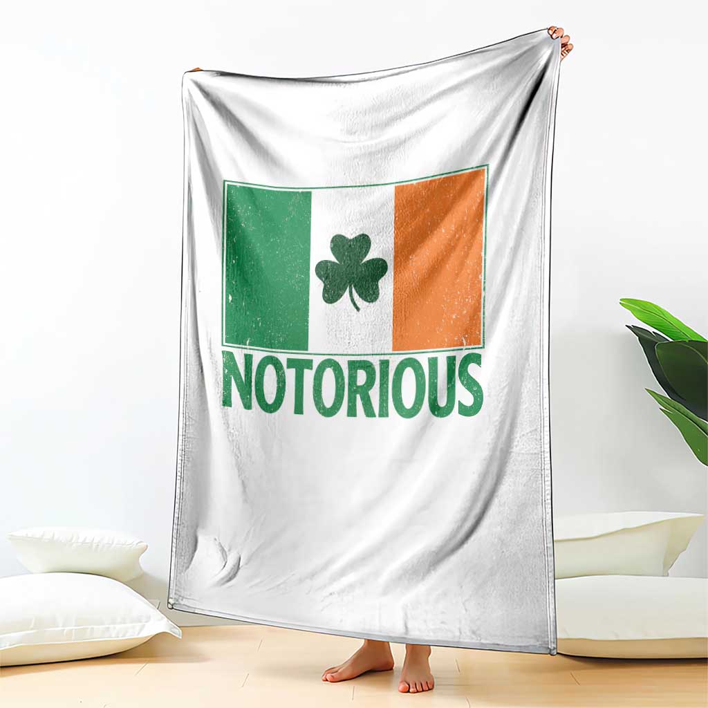 Irish Pride Boxing Fighting Notorious Throw Blanket Vintage Ireland Flag Irish Retro Throwback