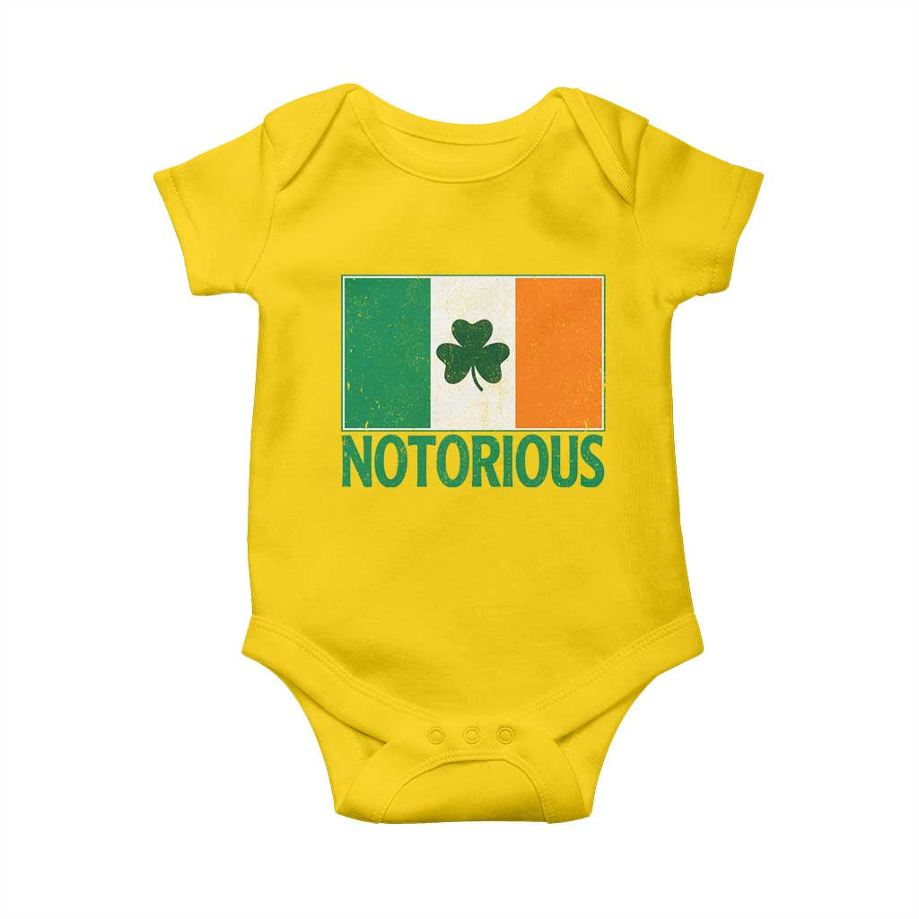 Irish Pride Boxing Fighting Notorious Baby Onesie Vintage Ireland Flag Irish Retro Throwback