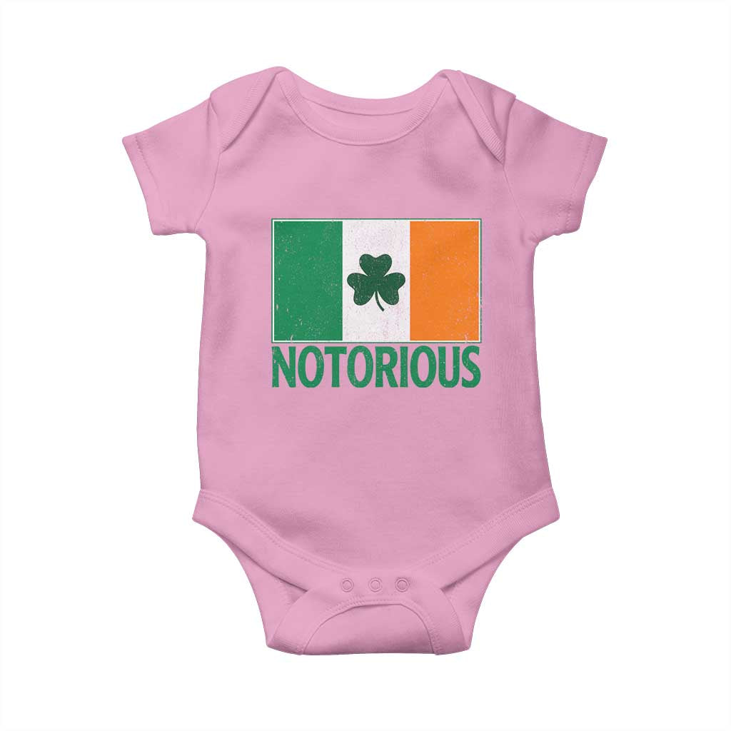 Irish Pride Boxing Fighting Notorious Baby Onesie Vintage Ireland Flag Irish Retro Throwback