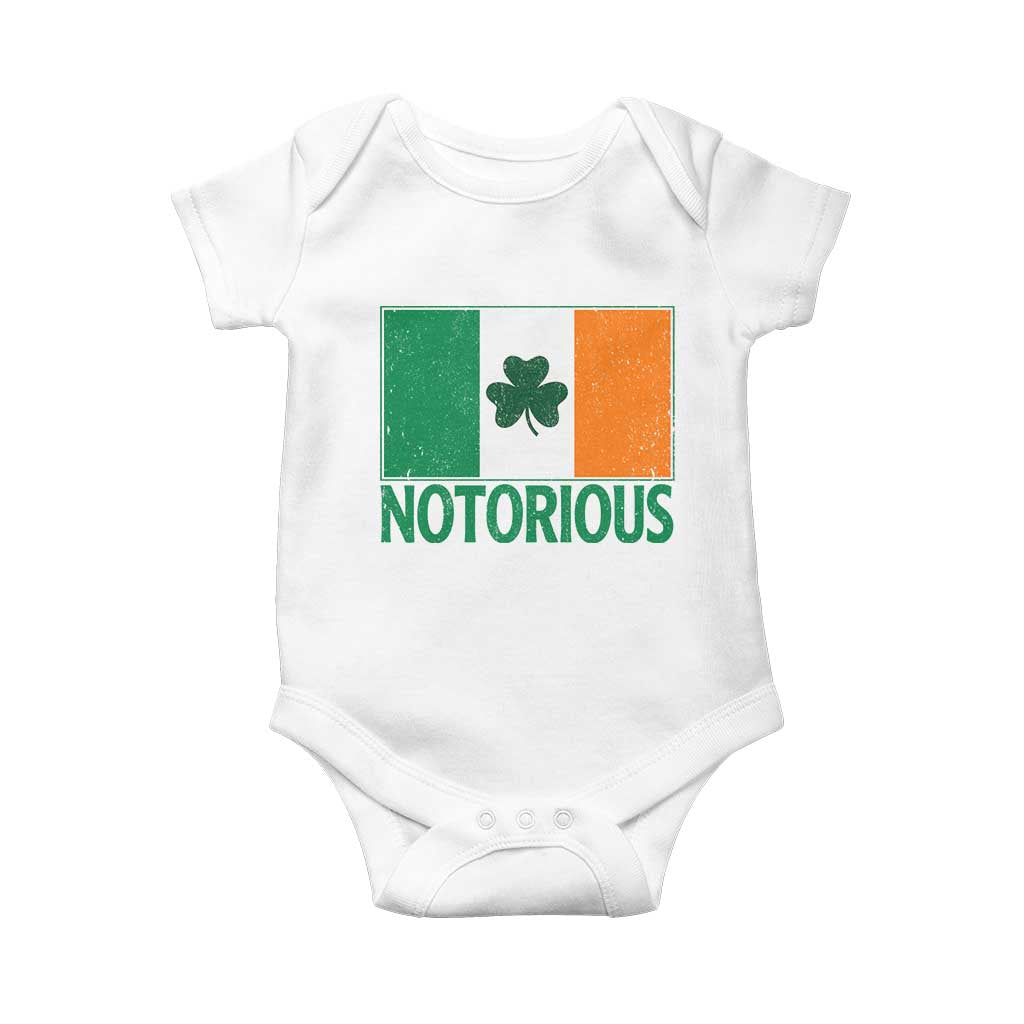 Irish Pride Boxing Fighting Notorious Baby Onesie Vintage Ireland Flag Irish Retro Throwback