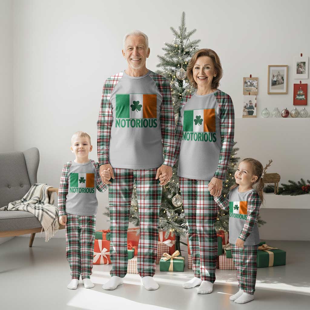 Irish Pride Boxing Fighting Notorious Plaid Pajama Set Vintage Ireland Flag Irish Retro Throwback